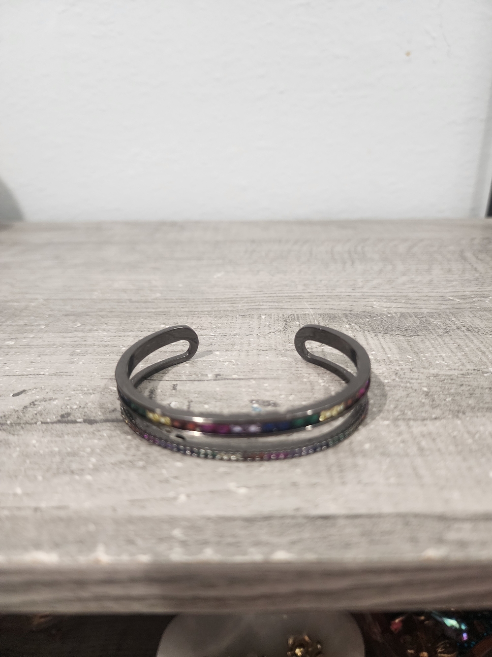 Gunmetal; with Pave Cuff Bracelet- Alexa Rae